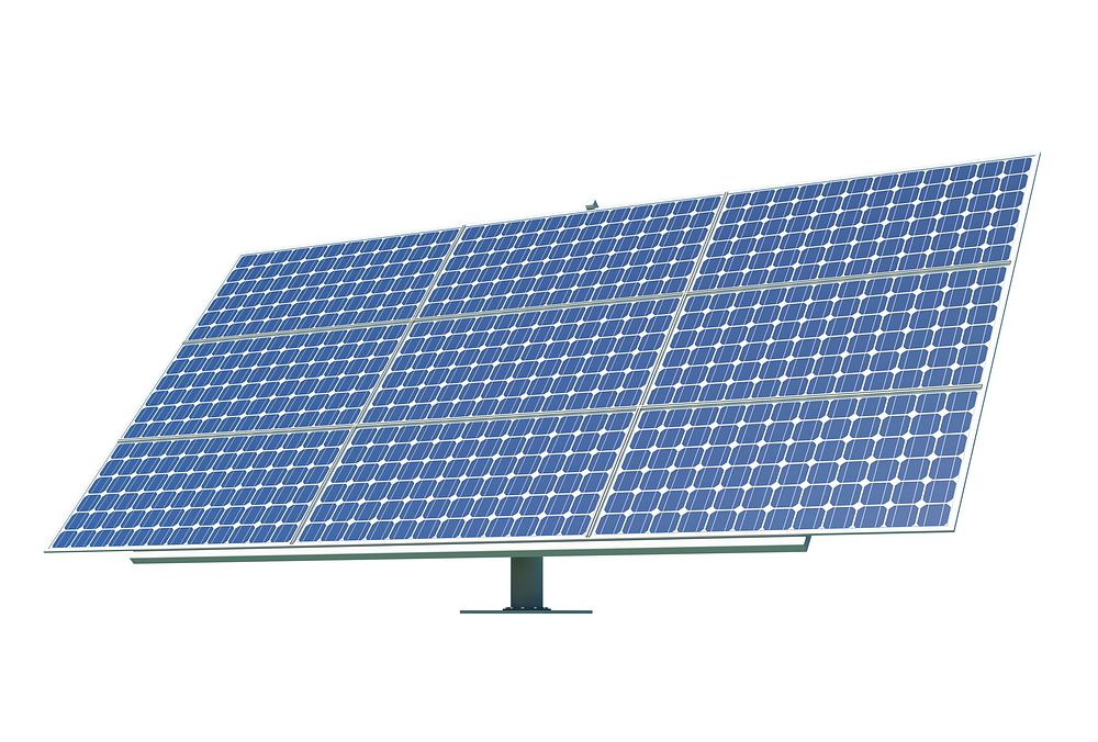 Three dimensional image of solar cell panel