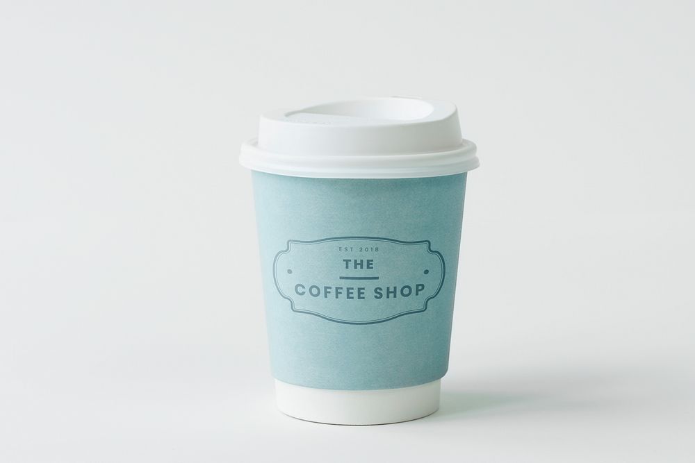 Coffee cup design space premium mockup