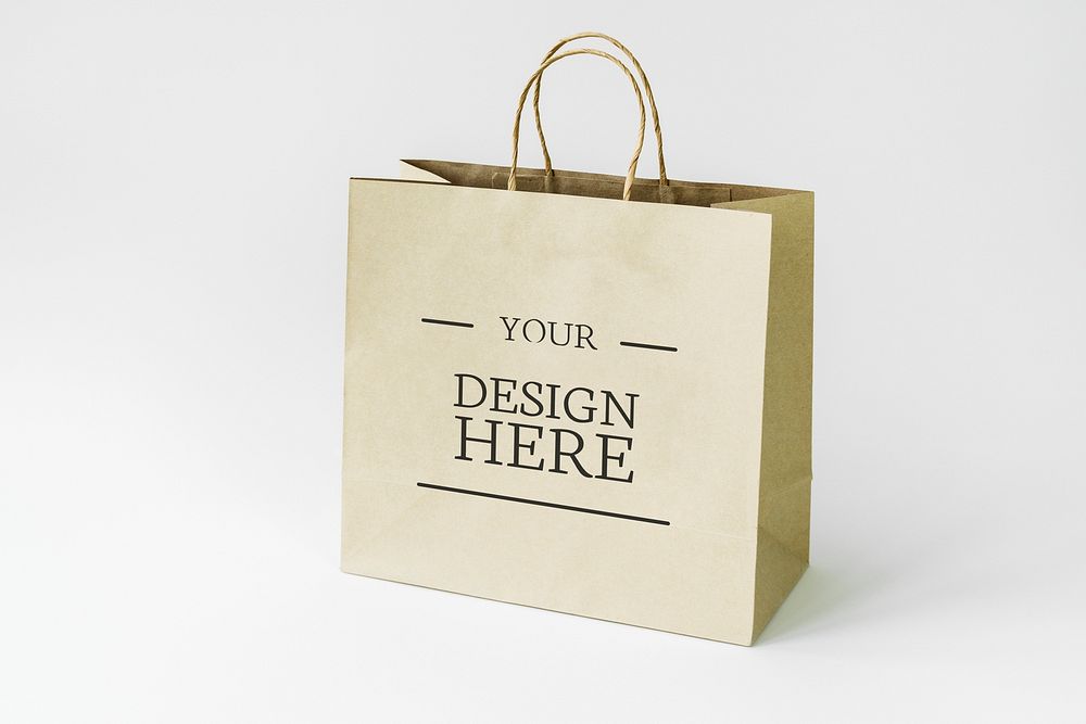 Your design here paper bag mockup