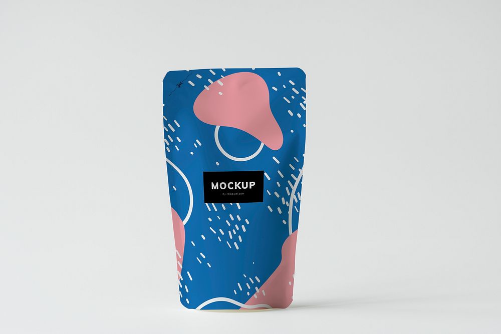Colorful product packaging sachet mockup