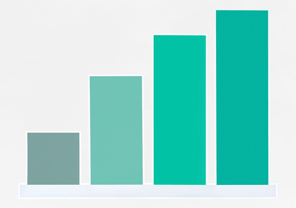 Colorful growth graph icon isolated