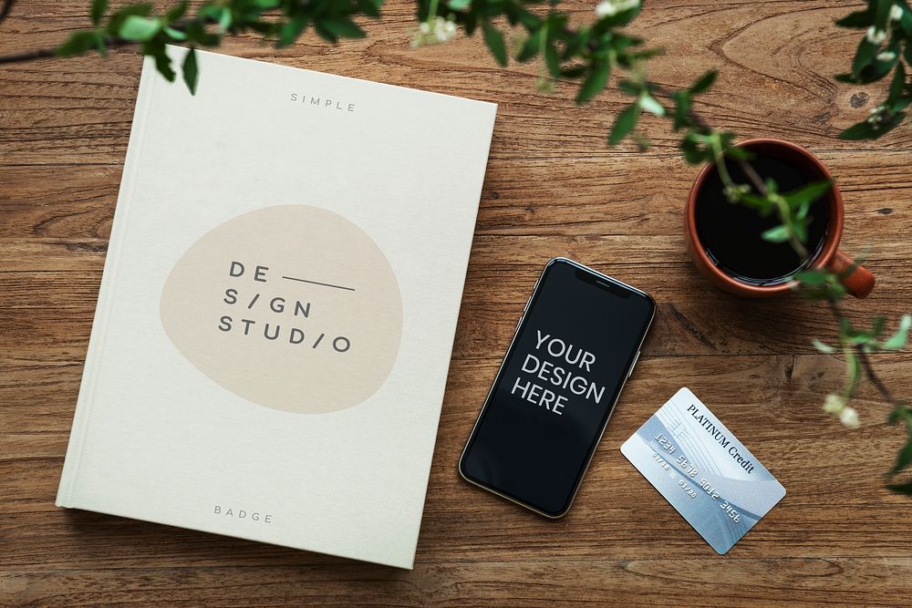 Book cover and smartphone screen mockup