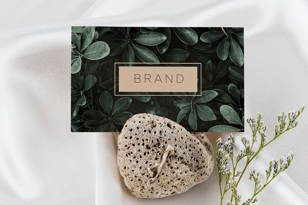 Natural brand blank business card mockup