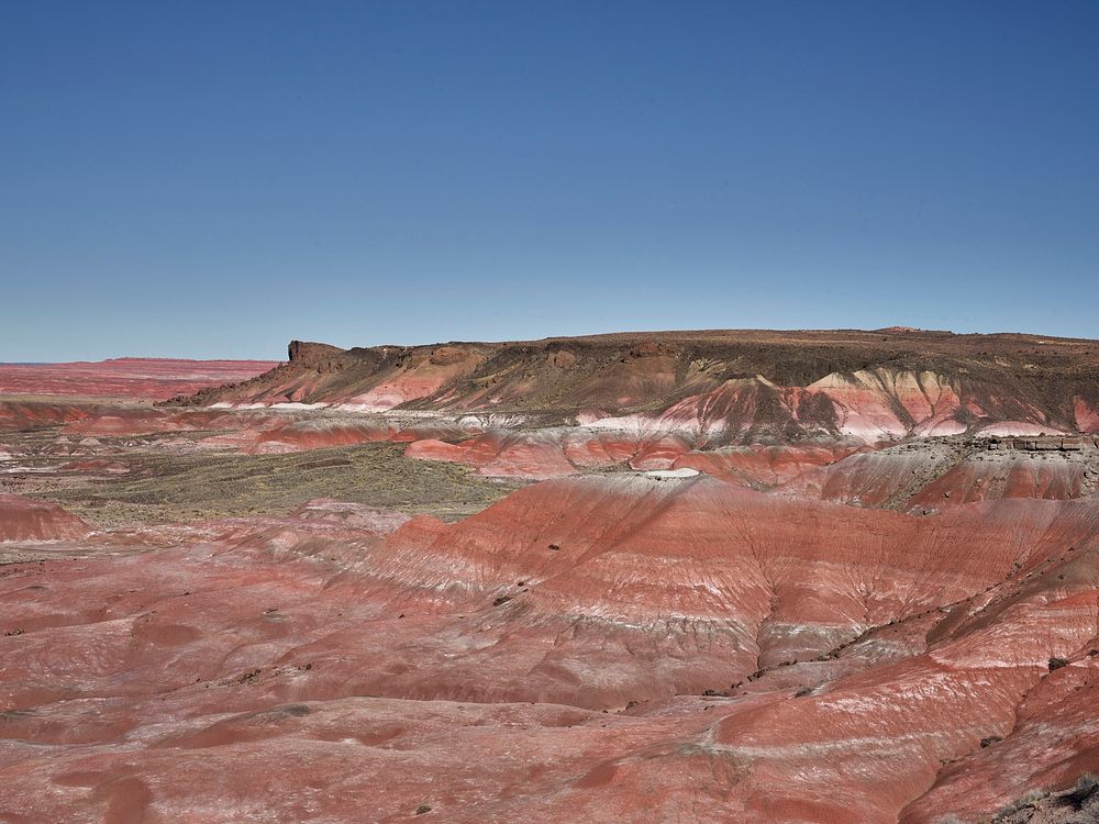 The colorful badlands that give the Painted Desert, near Holbrook in Arizona&rsquo;s remote Navajo County, its name.
