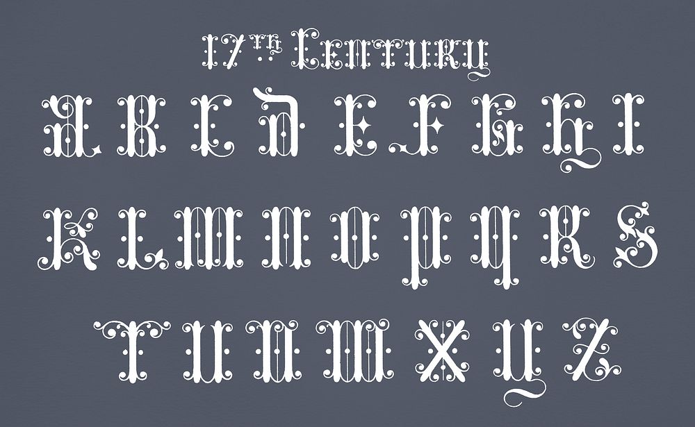 17th-century calligraphy fonts from Draughtsman's Alphabets by Hermann Esser (1845&ndash;1908). Digitally enhanced from our…
