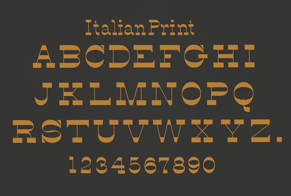 Italian print fonts from Draughtsman's Alphabets by Hermann Esser (1845&ndash;1908). Digitally enhanced from our own 5th…