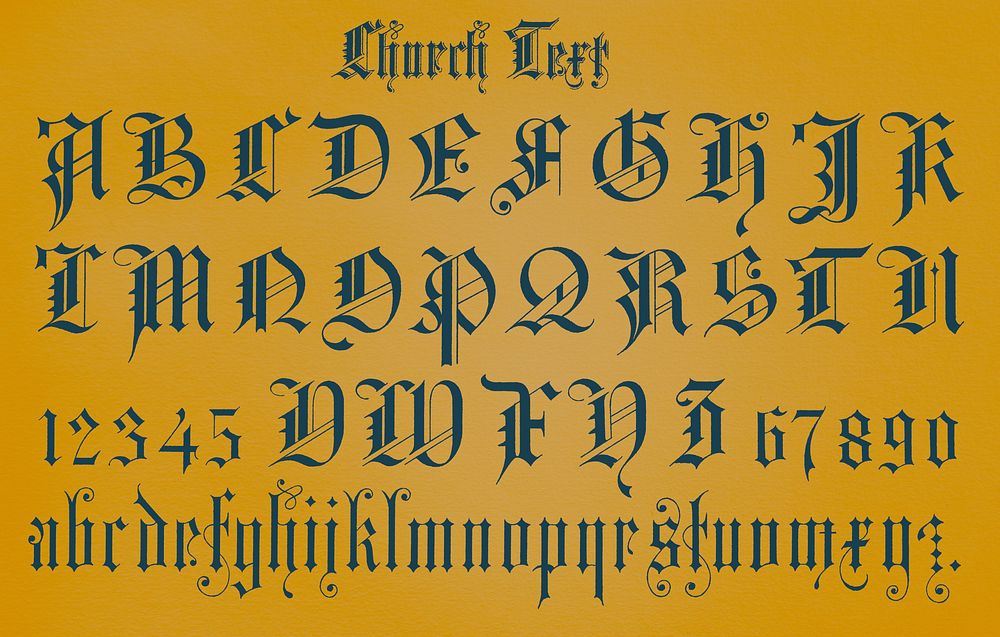 Church text fonts from Draughtsman's Alphabets by Hermann Esser (1845&ndash;1908). Digitally enhanced from our own 5th…