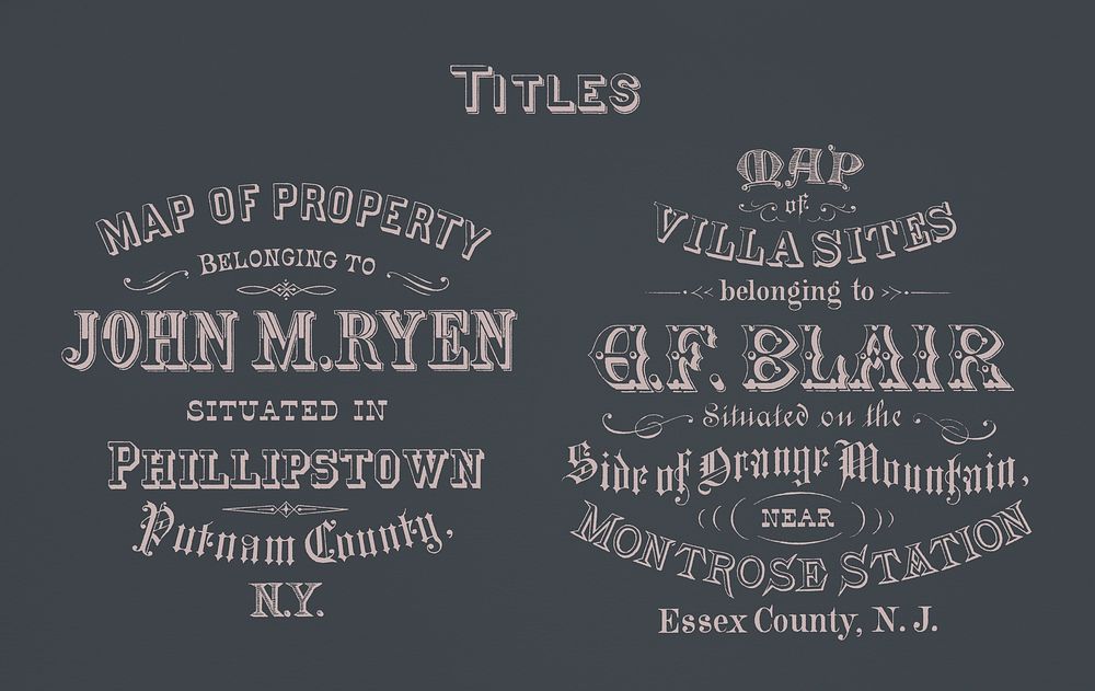 Title fonts from Draughtsman's Alphabets by Hermann Esser (1845&ndash;1908). Digitally enhanced from our own 5th edition of…