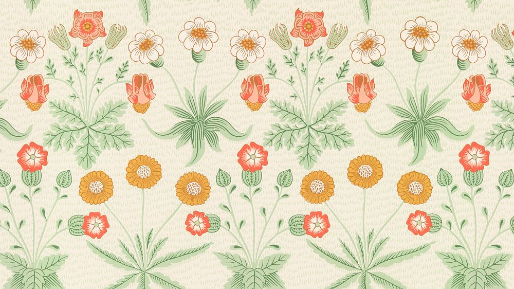 William Morris pattern wallpaper, daisy desktop background