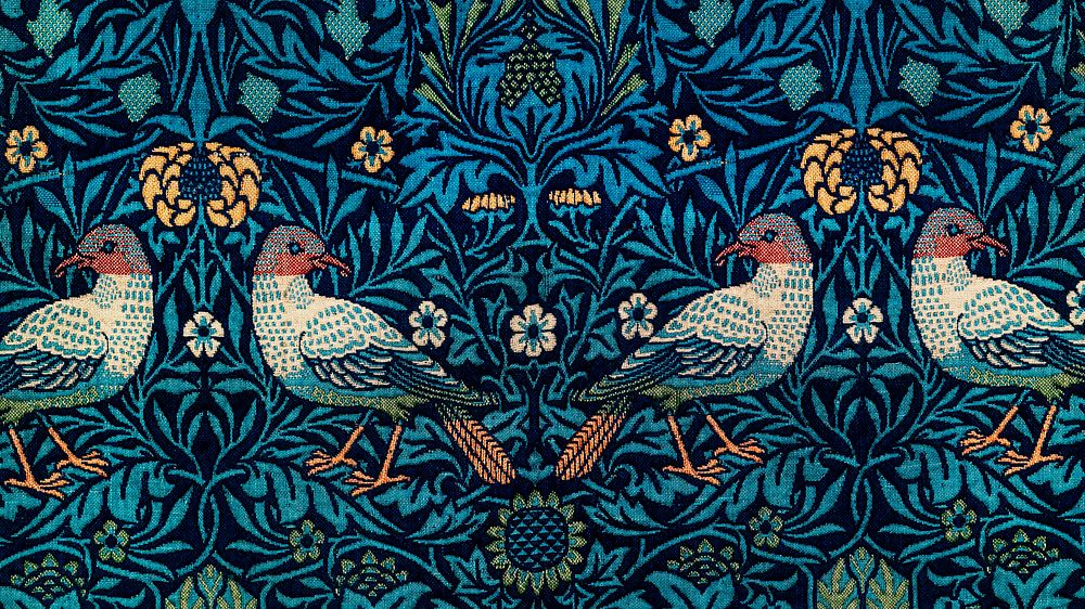 William Morris pattern desktop wallpaper, bird background