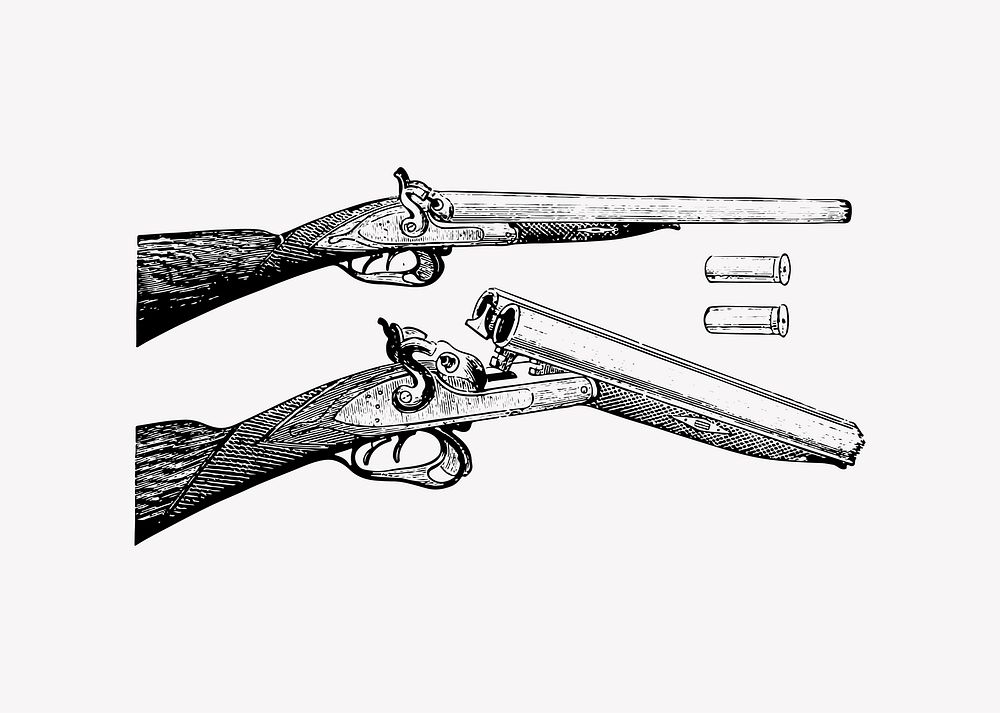 Vintage gun engraving vector