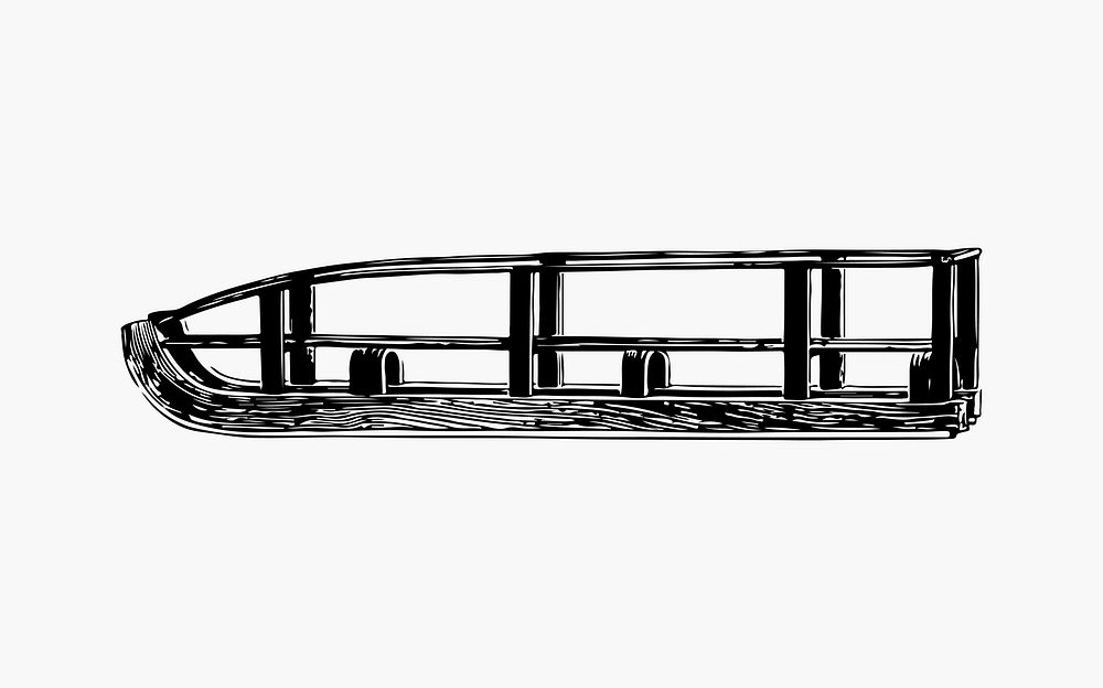 Drawing of a wooden sledge