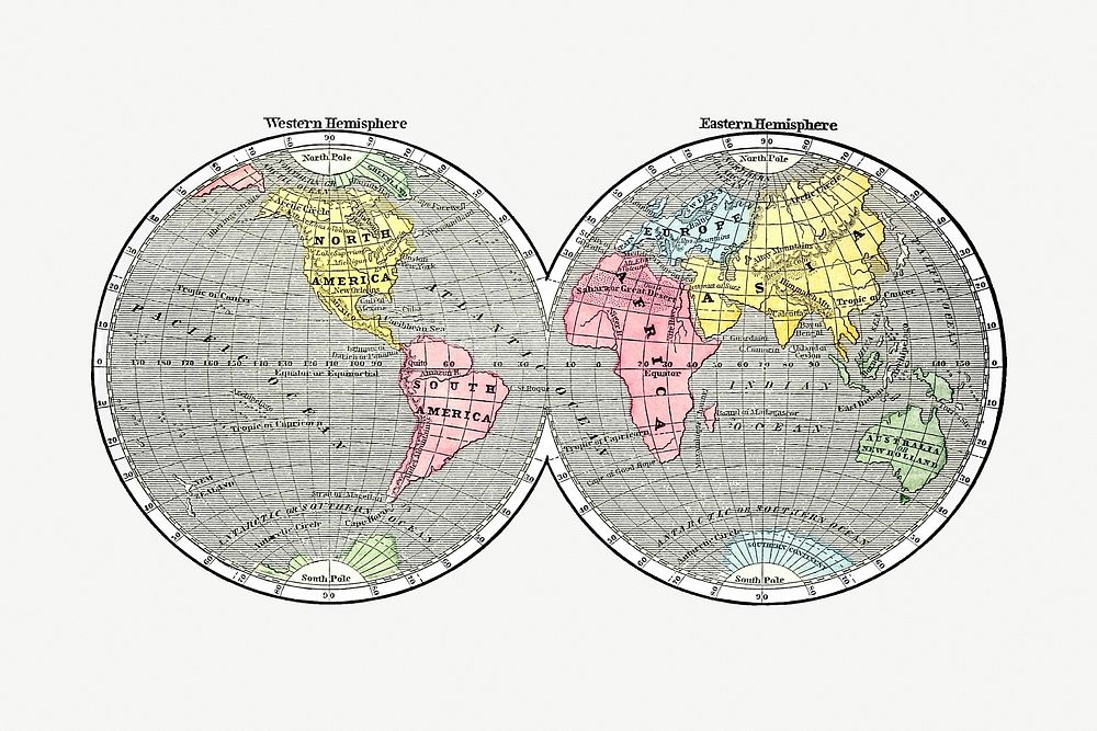 Drawing of a world map