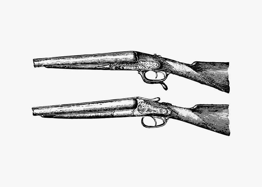 Hammerless gun illustration vector