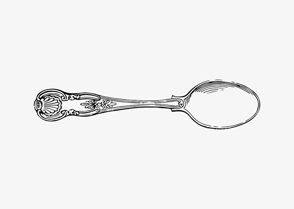 Silver spoon illustration vector