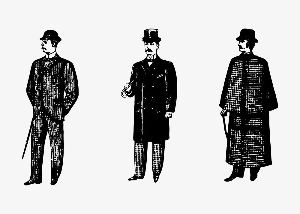 Vintage gentlemen fashion set illustration vector