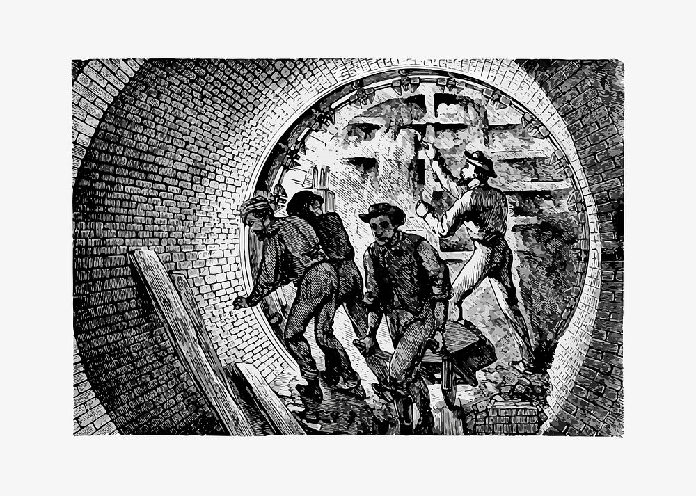 Underground tunnel illustration vector