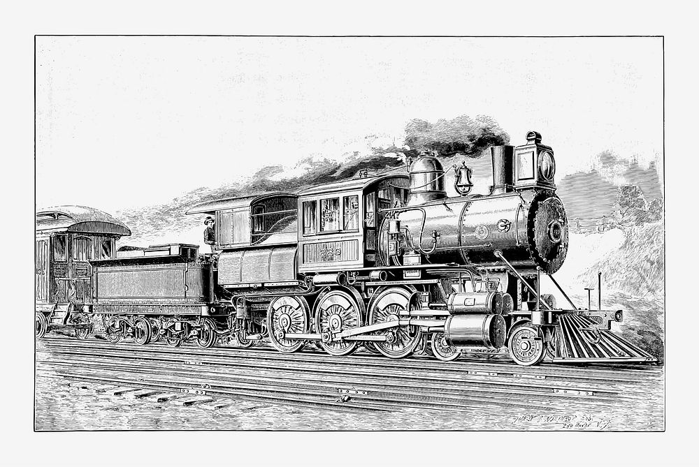 Steam engine train illustration vector