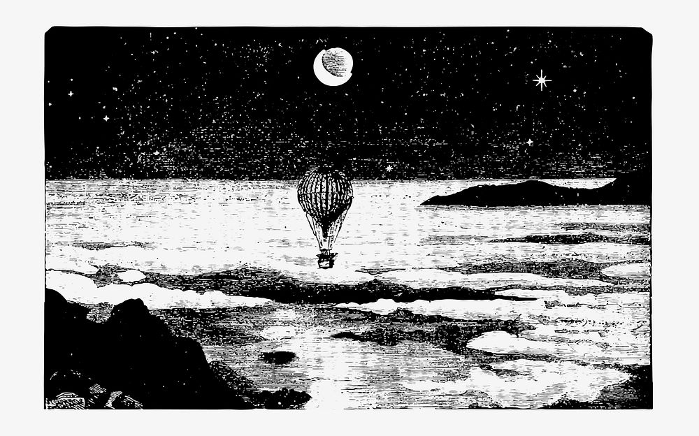 Hot air balloon illustration vector