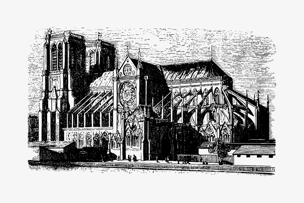 Notre-Dame building illustration vector