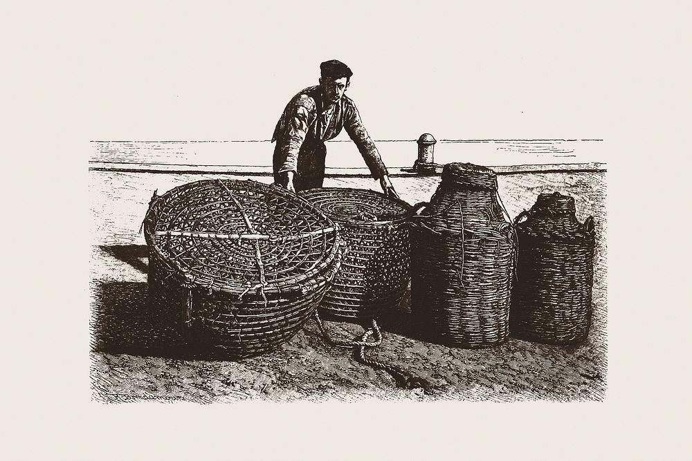 Drawing of a fisherman