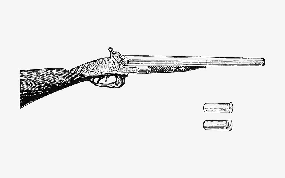 Vintage shotgun illustration vector