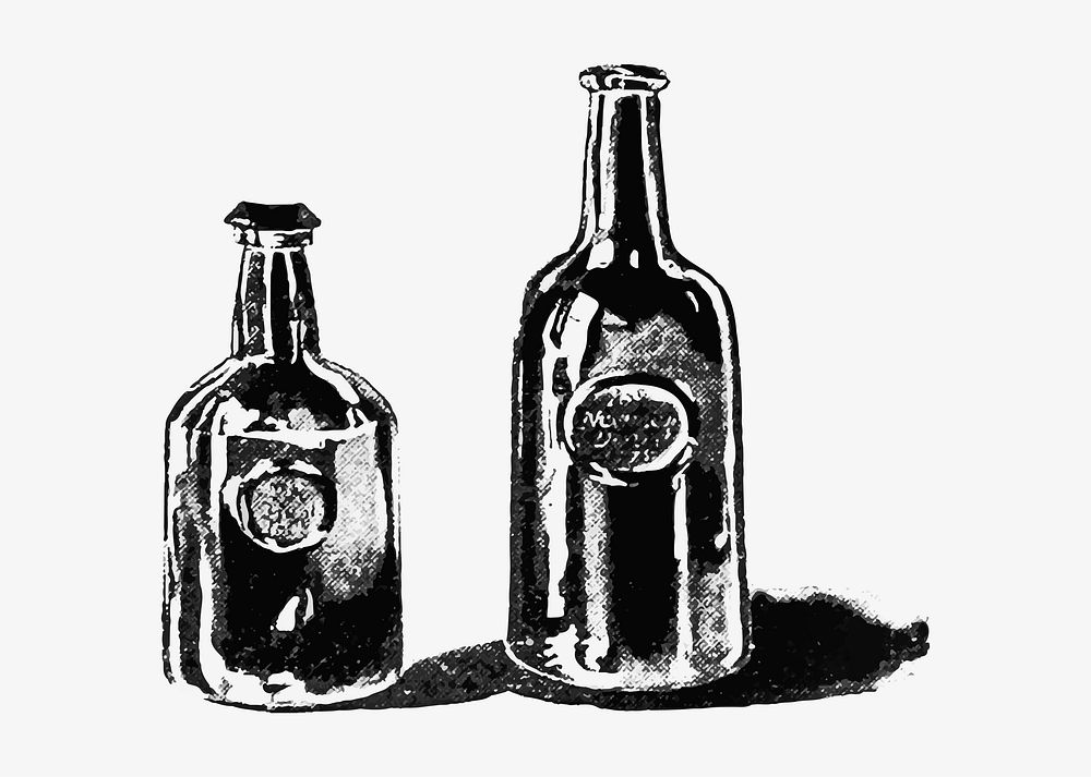 Alcohol bottles illustration vector