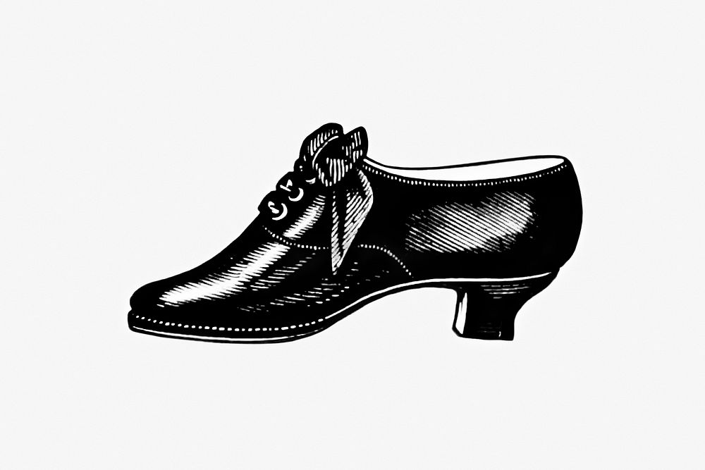 Vintage Victorian style leather shoe engraving. Original from the British Library. Digitally enhanced by rawpixel.