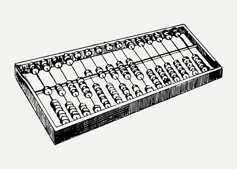 Vintage European style abacus engraving