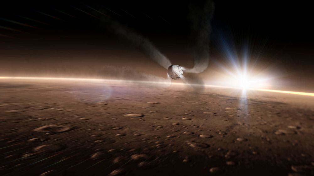 Dragon to Mars (2015). Original from Official SpaceX Photos. Digitally enhanced by rawpixel.