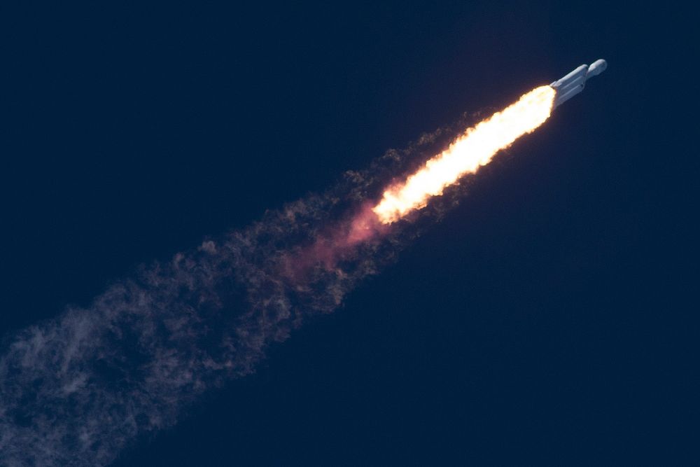 Falcon Heavy Demo Mission (2015). Original from Official SpaceX Photos. Digitally enhanced by rawpixel.
