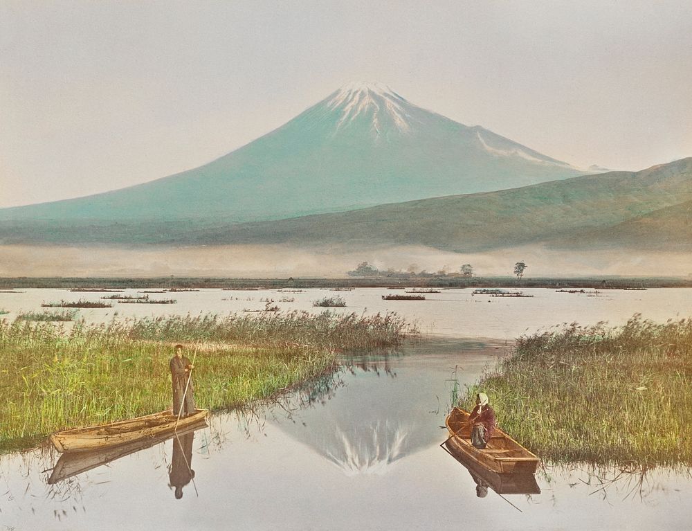 Mount Fuji as Seen from Kashiwabara, hand&ndash;colored albumen silver print from Japan. Described and Illustrated by the…