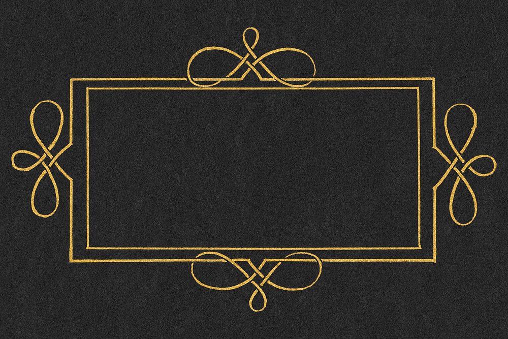 Gold filigree victorian frame psd