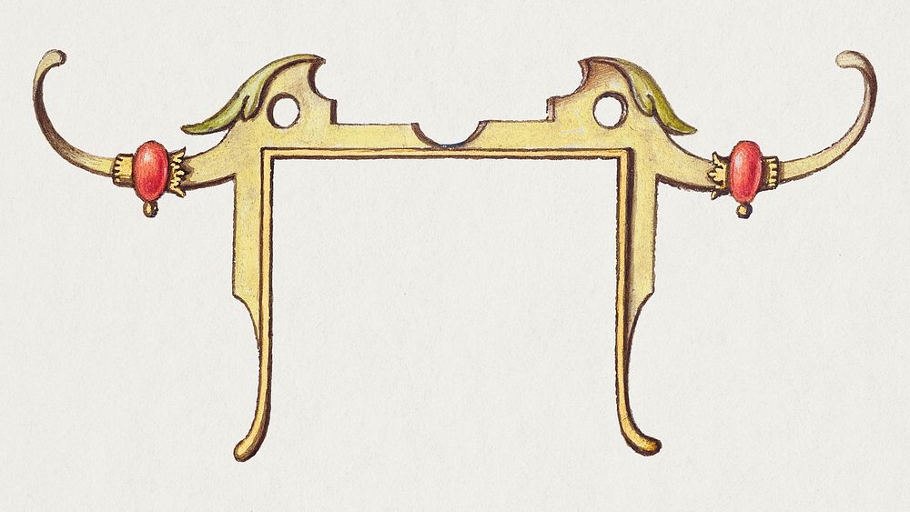 Coat of arm gold element illustration