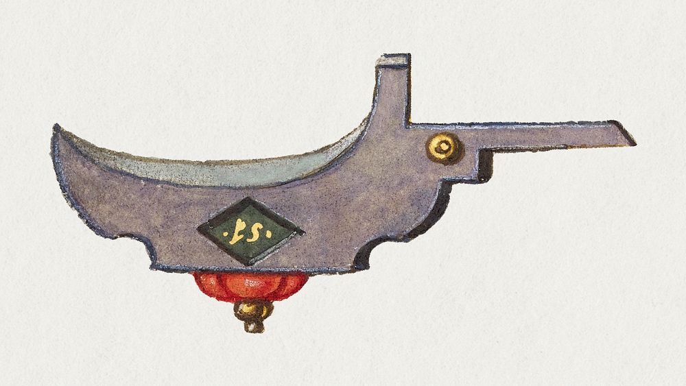 Vintage medieval coat of arm element illustration