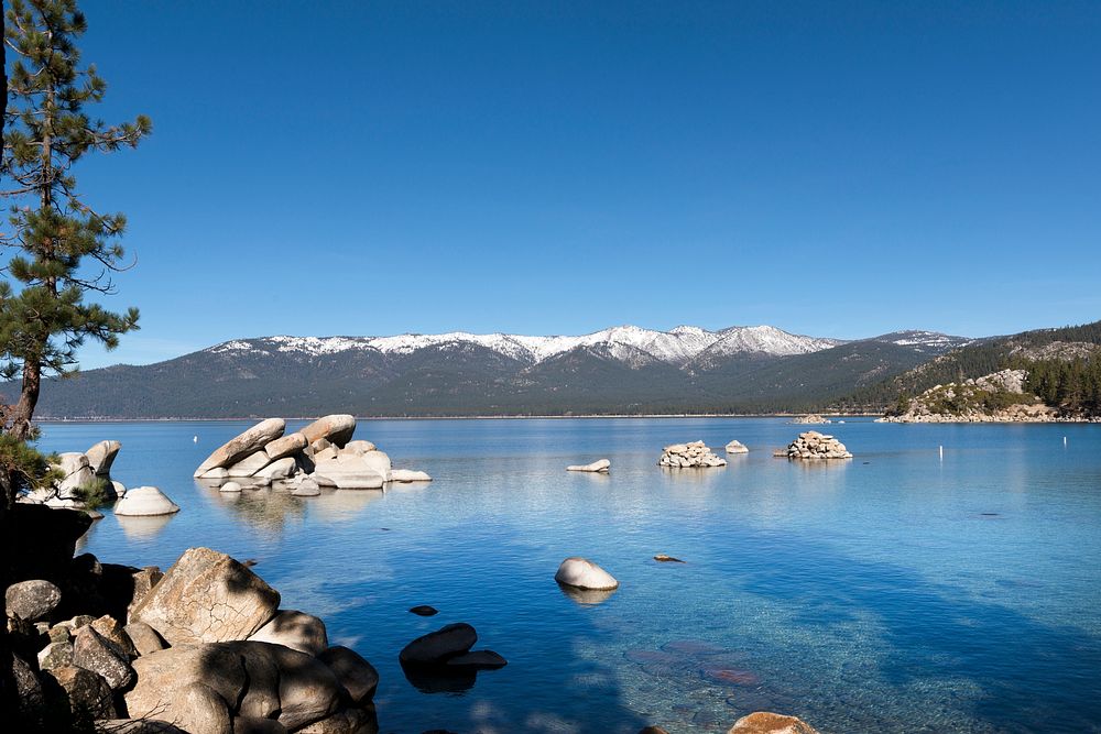 Lake Tahoe is a large freshwater lake in the Sierra Nevada Mountains.