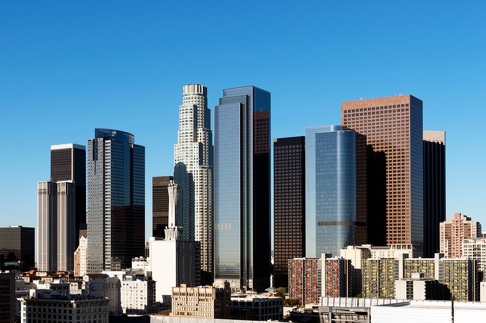 Skyline of Central Los Angeles, California Original image from Carol M. Highsmith&rsquo;s America. Digitally enhanced by…