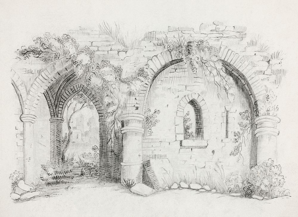 Ruins by Mary Altha Nims (1817&ndash;1907). Original from The Cleveland Museum of Art. Digitally enhanced by rawpixel.