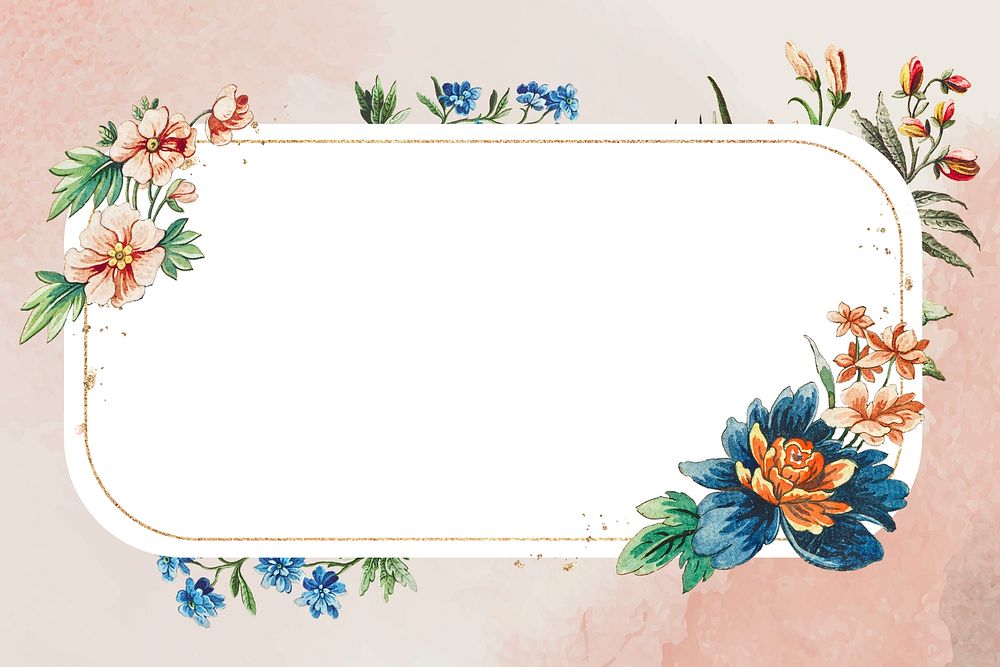 Vintage floral frame design element