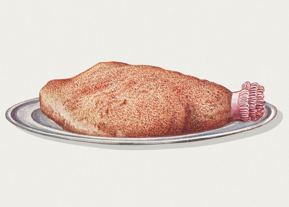 Vintage york ham dish illustration