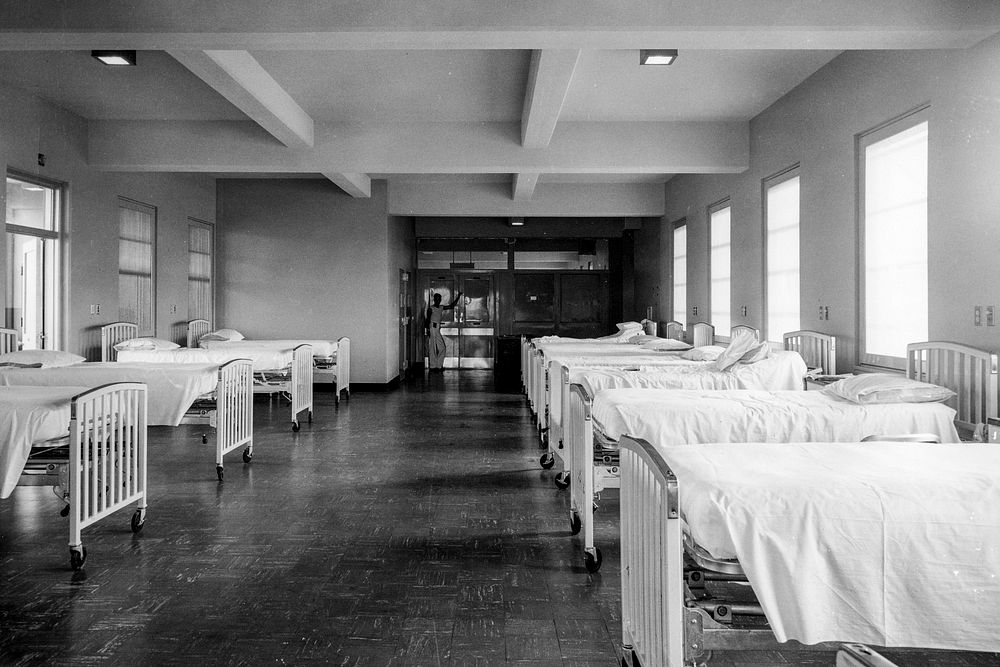 The open neuropsychiatric ward, U.S. Naval Hospital. Guam, Marianas Islands (1954). Original image from National Museum of…