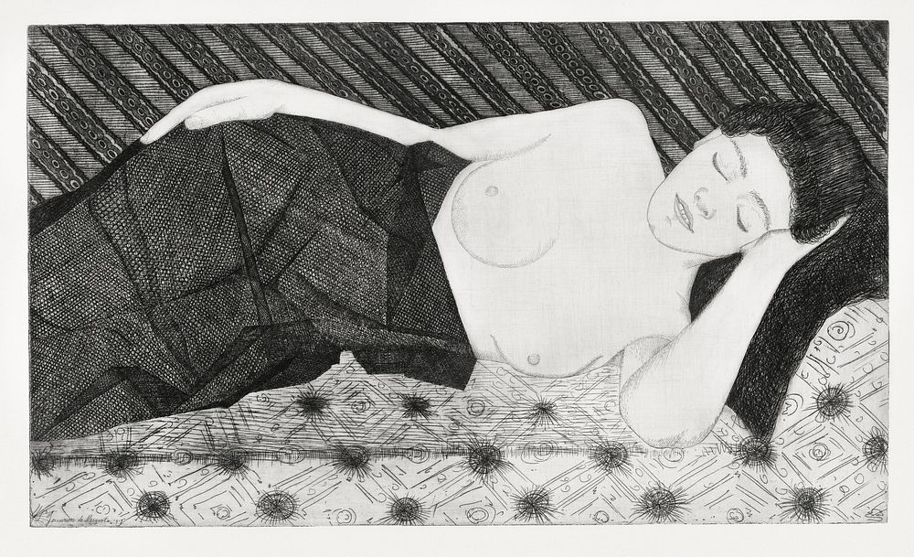 Sleeping figure (Slapende figuur) (1917) print in high resolution by Samuel Jessurun de Mesquita. Original from The…