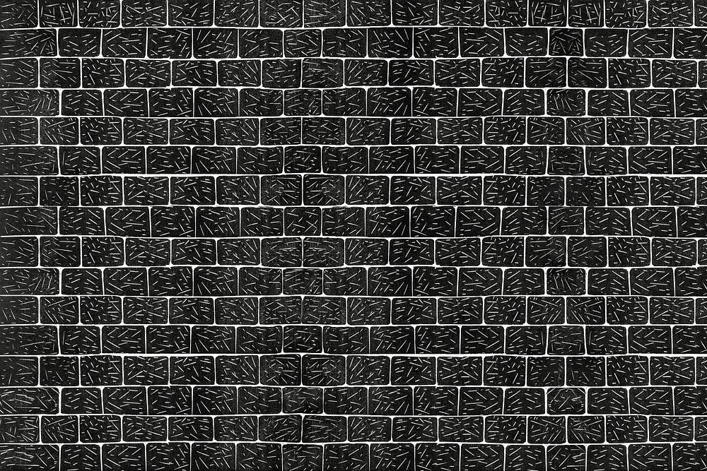 Vintage black brick wall pattern background, remix from artworks by Samuel Jessurun de Mesquita