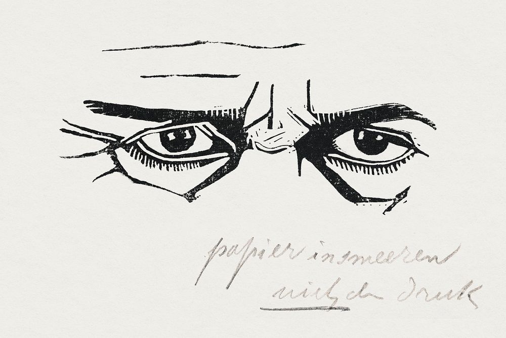 Self&ndash;portrait of the eyes only (Zelfportret van alleen de ogen) (1917) print in high resolution by Samuel Jessurun de…