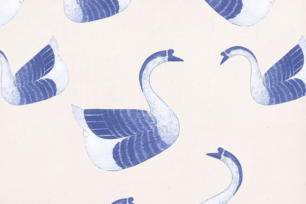 Vintage goose psd patterned background, remix from artworks by Samuel Jessurun de Mesquita