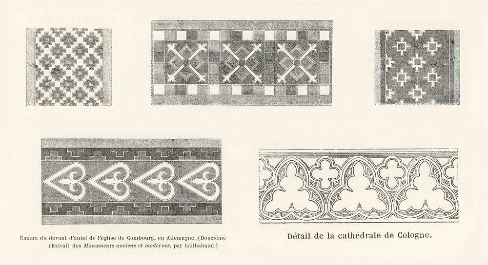 12nd-century designs. Digitally enhanced from our own original 1888 edition from L'ornement Polychrome by Albert Racine…