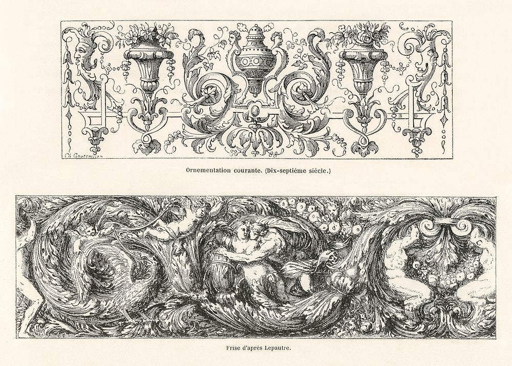 17th-century ornamental designs. Digitally enhanced from our own original 1888 edition from L'ornement Polychrome by Albert…