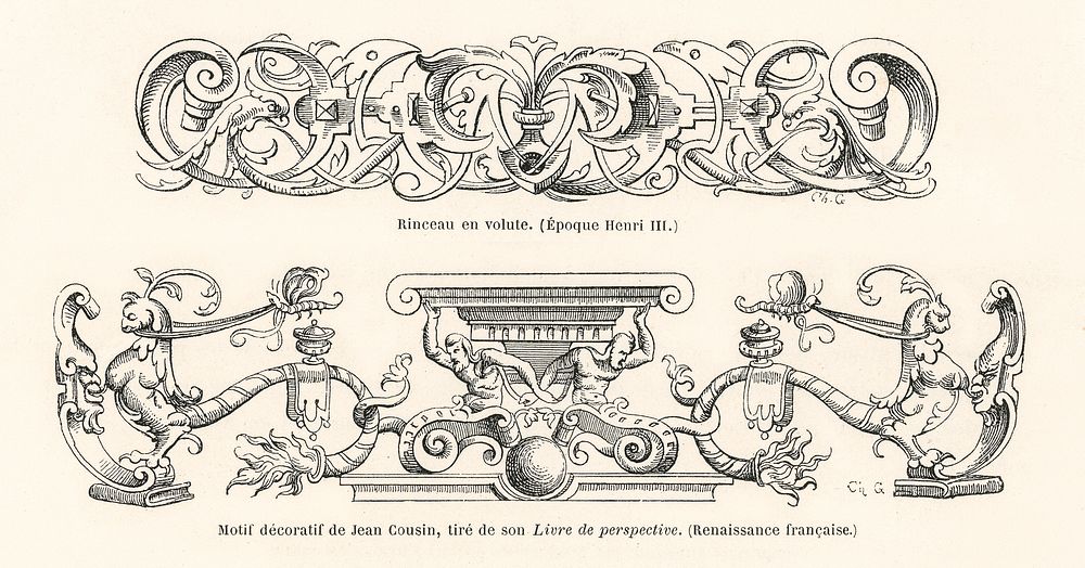 Renaissance ornamental designs. Digitally enhanced from our own original 1888 edition from L'ornement Polychrome by Albert…