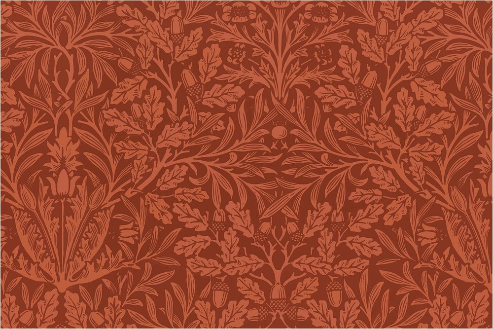 Botanical vector red pattern background vintage style