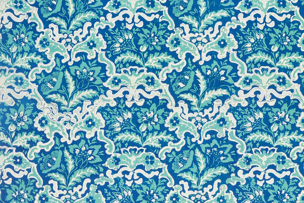 Blue leaves pattern botanical background